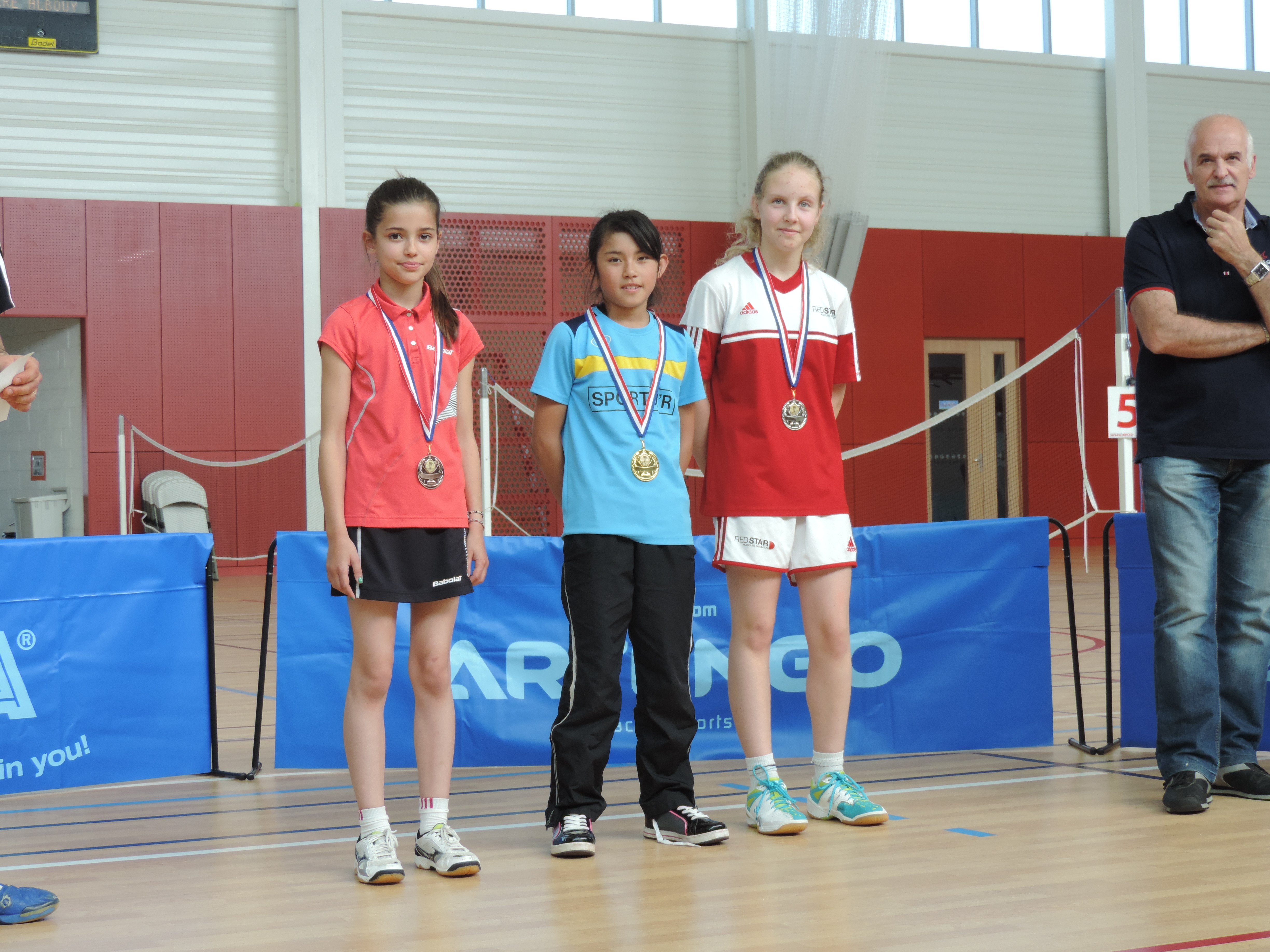 Le podium du SD U13. Kelly au centre avec la médaille d'Or